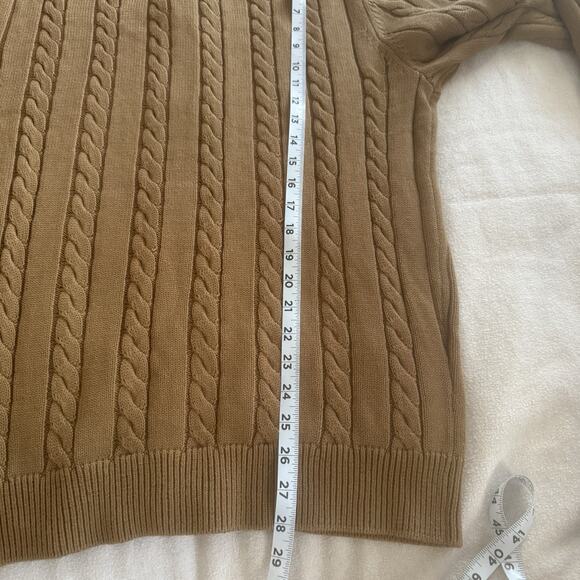 Crown & Ivy Cardigan Sweater Sz LG Shawl Collar Cable Knit GrandpaCore Fisherman - Picture 10 of 11